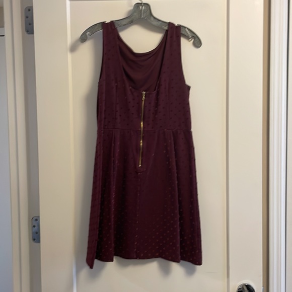 LOFT Maroon polka dot dress - Picture 2 of 6
